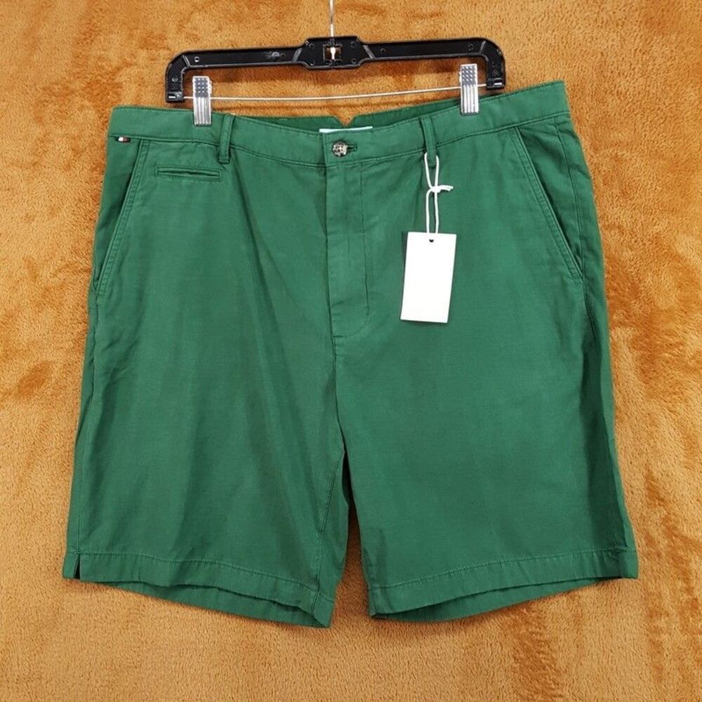 TOMMY HILFIGER Shorts Mens Size 36 Green Garment Dyed Regular Fit DOVER 8" $99